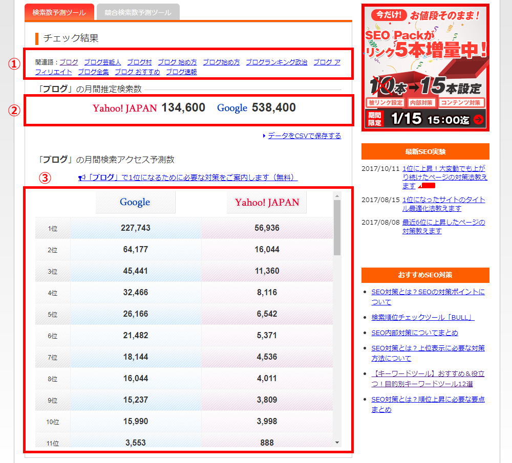 aramakijake.jpの使い方：ブログで検索した時の結果